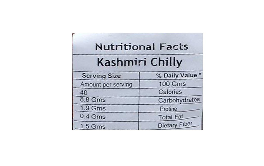 Leeve Dry fruits Kashmiri Chilly    Pack  100 grams